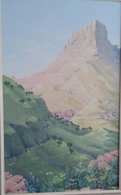 Lorna Peirson Outer Tower Eastern Buttress 2002 groß Acryl auf Leinwand gerahmt