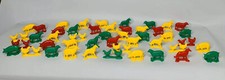 Lot of 45 Vintage Plastic Toy Farm Animals Red Yellow Green Sheep Chicken Dog