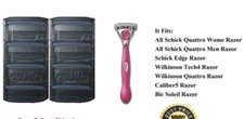 9 Schick Quattro Women 8 Blades Cartridges + Razor Handle Refills Quatro Shaver 