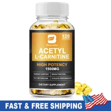 Acetyl L Carnitine 1500 mg 120 Veg Capsules Nervous System Health Antioxidant