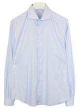 SUITSUPPLY Try On Slim Fit Formal Shirt Men's 41L / 16L Cutaway Collar Blue