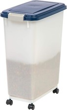New 40 lb Pet Food Storage Container Large Dry Bin for Dog Cat Bird Free Wheels