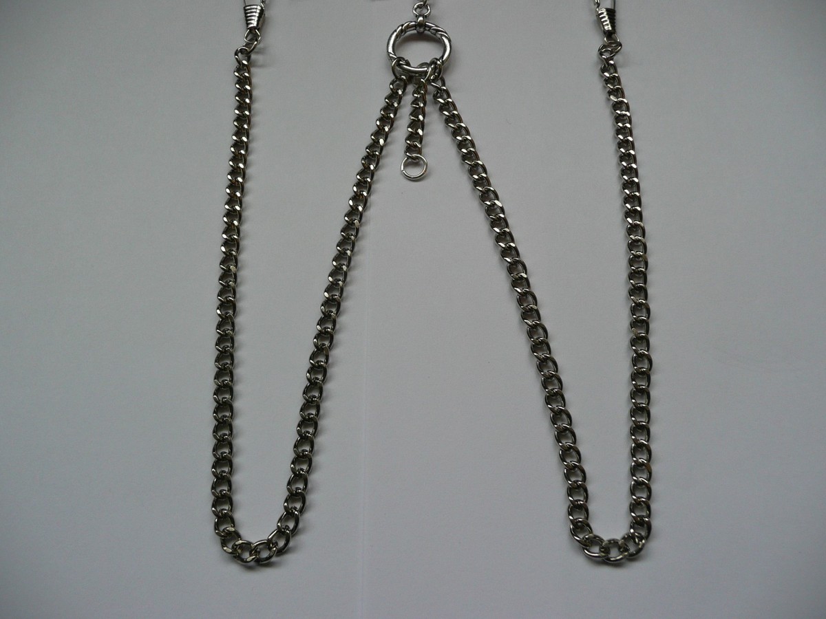 Monocle 6x Magnifier double albert silver plated pocket watch