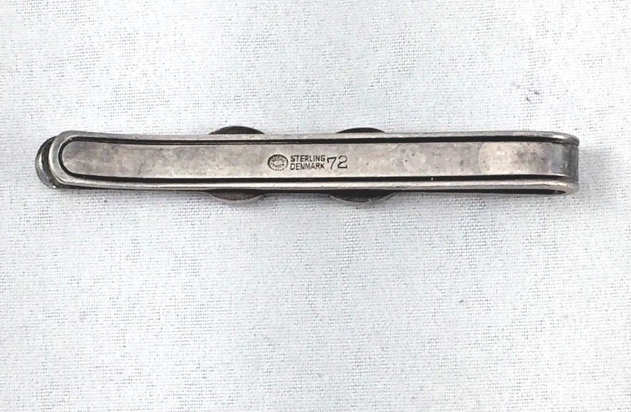 Georg Jensen Denmark Sterling Shell Money Clip / Tie Bar #72  - Image 2 of 2