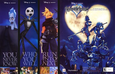Kingdom Hearts Playstation 2 PS2 2002 PC Game Promo Ad Art Print Poster  13 X 19