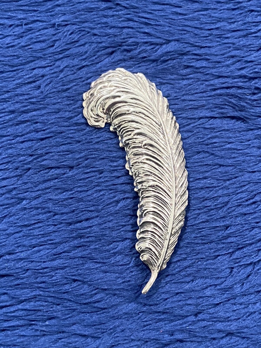Vtg Beau Sterling Silver Feather Brooch Pin￼
