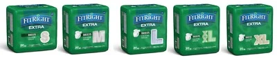 Medline FitRight Extra Briefs - 80 Pack (S,M,L,XL,XXL) FREEEEEEEEE FAST SHIPPING