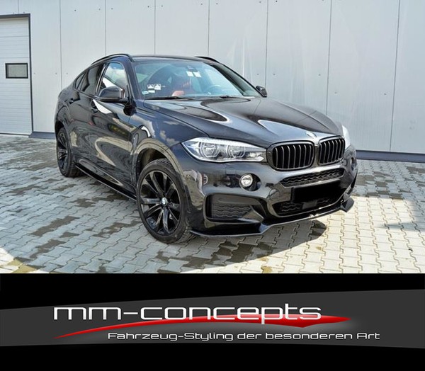 CUP Spoilerlippe Schwarz FüR BMW X6 F16 M Paket M6 Frontspoiler Spoilerschwert-image