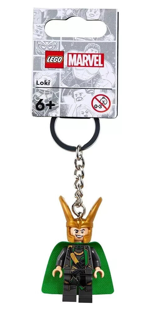LEGO MARVEL SUPERHEROES LOKI KEYCHAIN KEYRING 854294 BNWT