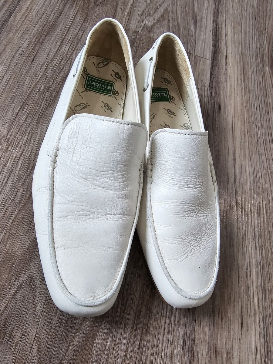 Lacoste Paris Driving Loafers Size 10 Gallery Cream Leather  display picture 3