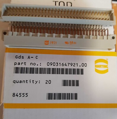 09031647921 = 09031647921.00 || Harting|| NEW & 64P Male 2,54mm  || 6 pcs