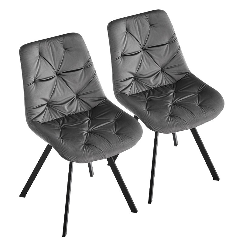4pcs Swivel Chair Grey Dining Chairs Set Velvet Fabric Padded Seat Office Unit eBay