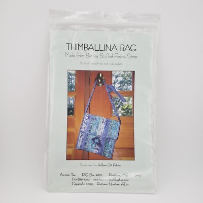 Aunties Two Bag Purse Pattern Thimballina Patchwork Mini Messenger 8''x8''