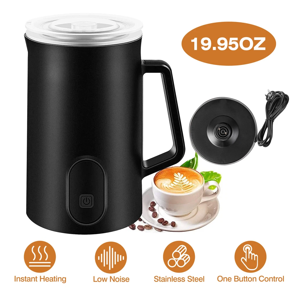 Milk Frother For Cappuccino Heating Coffee Maker W/Electric Base Stainless Steel Milk Frother For Cappuccino Heating Coffee Maker W/Electric Base Stainless Steel