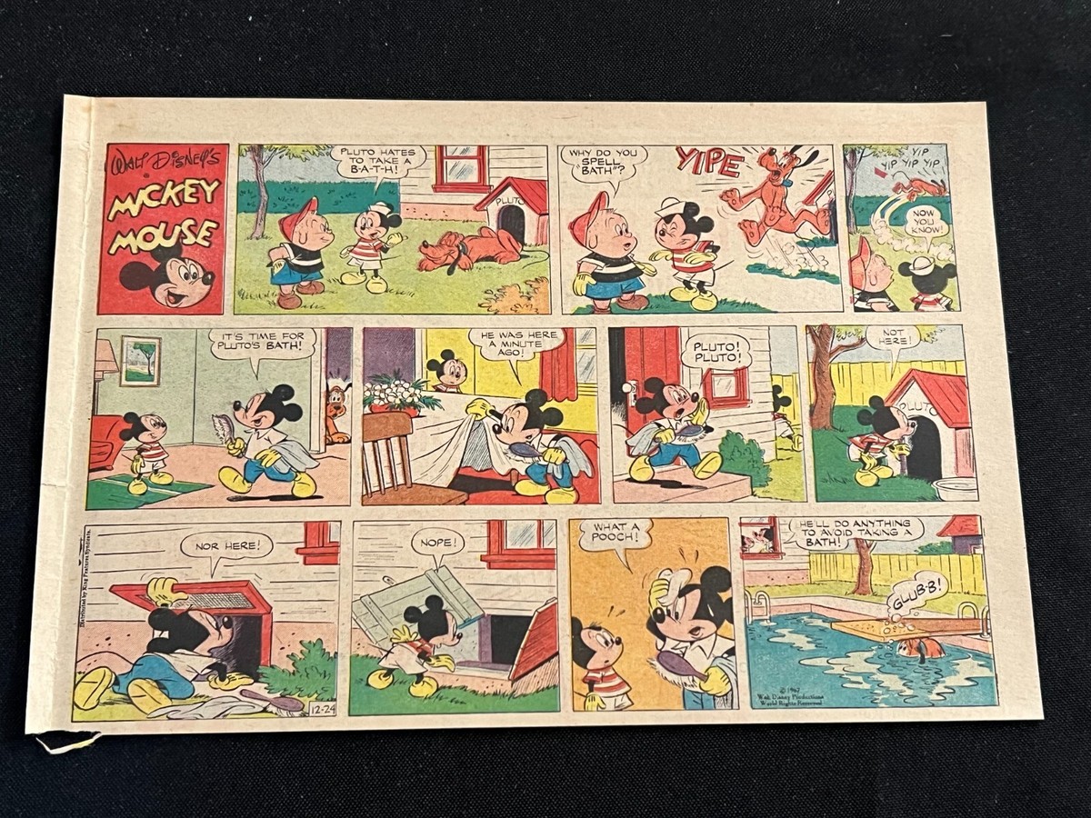 TH01 Walt Disney's MICKEY MOUSE Lot of 15 Sunday Tabolid