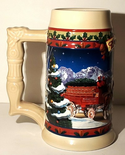 "2003 Budweiser Old Towne Holiday Collectors Series Holiday Stein" Collectable - Picture 2 of 12
