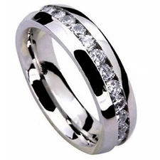 8mm Stainless Steel Men's Ring Band Eternity Wedding Jewelry Gifts for Men