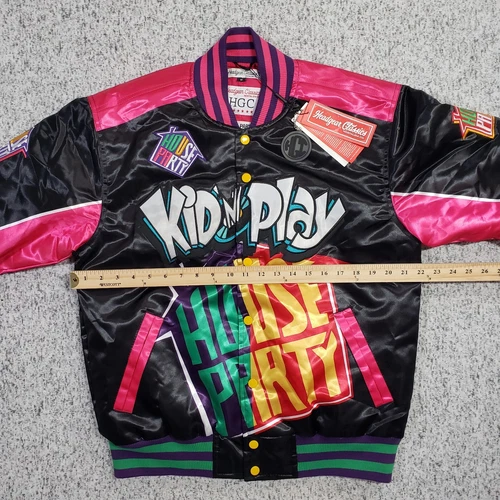 NWT Kid n Play House Party Satin Jacket Mens Medium Black Headgear Classics image 13