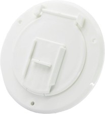 RV Trailer Camper Electric Power Cord Cable Hatch Round Fits 2-3/ Color: white
