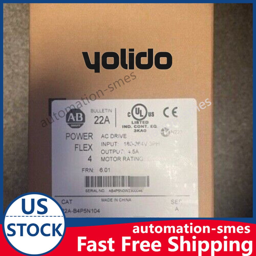 New Factory Sealed AB 22A-B4P5N104 PowerFlex 4 240V 3P 1HP AC Drive 1pcs