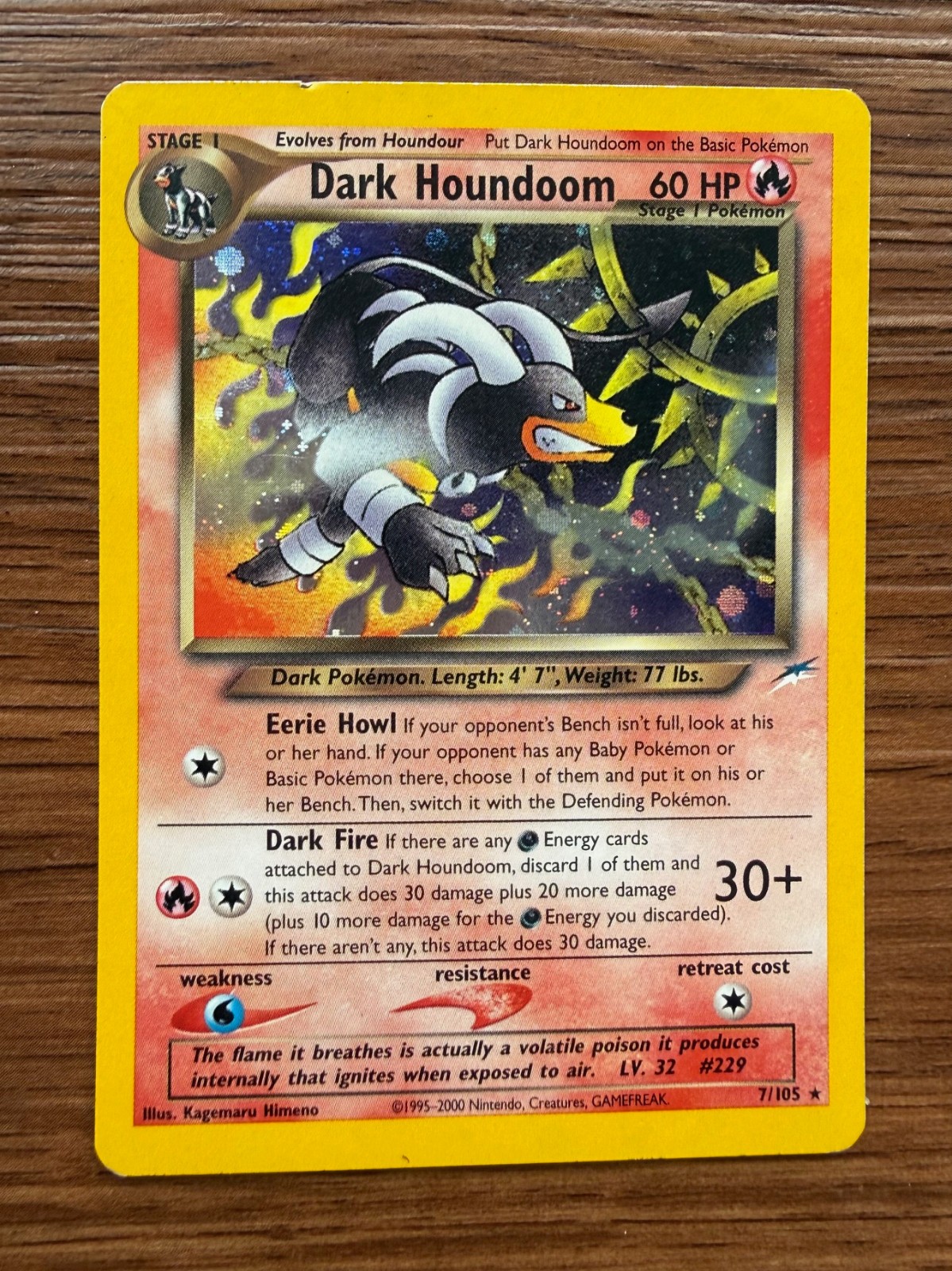 Pokemon Dark Houndoom TCG Card Neo Destiny 7/105 Unlimited Holo Rare