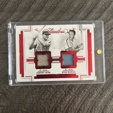 2021 PANINI FLAWLESS DUAL GAME USED PATCH JOHNNY MIZE & STAN MUSIAL 5/10! HOF!