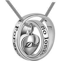 Womens Mens No Longer by My Side,Forever in My Heart Carved Locket Dad