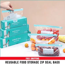 Clear Zip Seal Bags Reclosable Top Lock Plastic - Reusable Food Storage Pouches