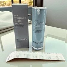 This Works No Wrinkles Night Repair Face Serum 1oz 30ml NIB UK Made Anti-Aging