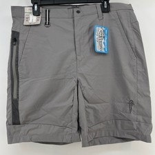 Reel Life Men Riptide Fishing Shorts Grey Large NWT Quick Dry Stretch