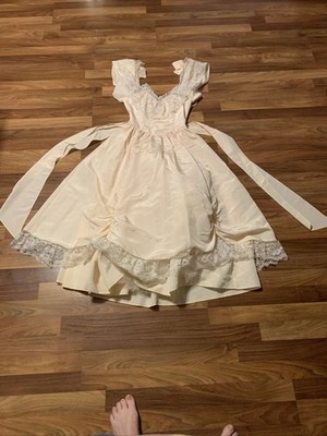 Gunne Sax Jessica McClintock 1980s Vintage Lace Dress Size 9 With Petticoat