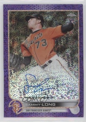 2022 Topps Chrome Rookie Purple Speckle Refractor 15/299 Sammy Long Auto RC us5