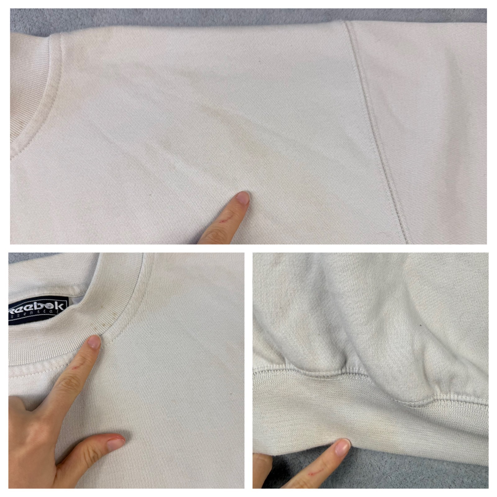 Vintage Reebok 1990's Cream Spellout Heavyweight Oversized Size Large Sweatshirt image 6