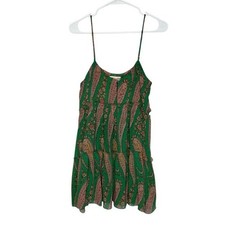 Urban Outfitters Women's Green & Pink Paisley Tank Medium