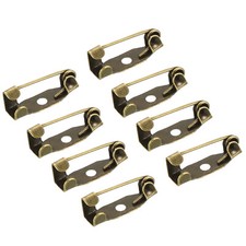 150Pcs Safety Bar Pins 15mm Brooch Clasp Pin Backs for ID Badges, Bronze Tone