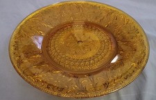 Tiara Indiana Sandwich Pattern Amber Set of 4 Dinner Plates 10 3/8"