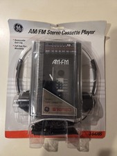 Vintage GE AM/FM Stereo Cassette Player Headphones. Sealed NEW Old stock 3-5470S