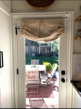 Set of Three Roman Shades Shabby Chic Style Linen Cotton Blend