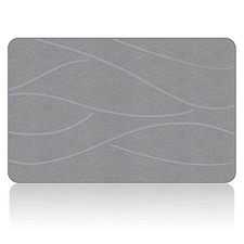 VEELOIM Stone Bath Mat, Diatomaceous Earth Shower Mat for Bathroom Grey