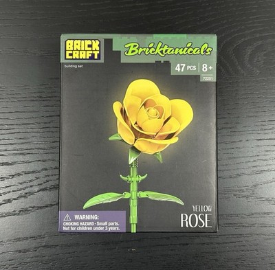 10'' YELLOW ROSE Bricktanicals Brick Craft Flower Botanical Brick Set NEW