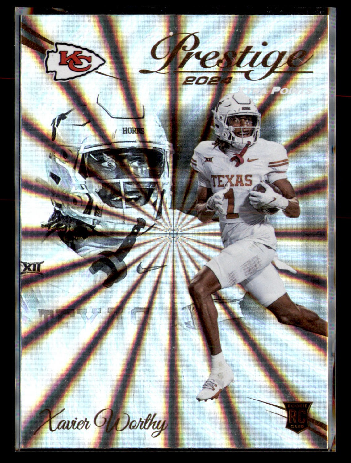 2024 Panini Prestige #330 Xavier Worthy Sunburst Xtra Points