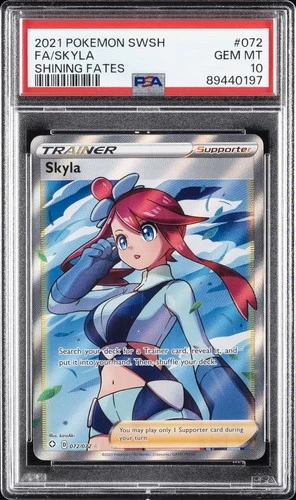 2021 POKEMON SWORD & SHIELD SHINING FATES #072 FULL ART/SKYLA PSA 10