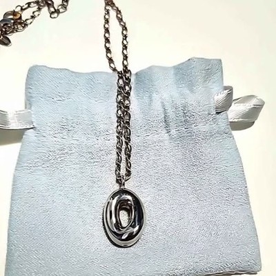 L'una by RFMAS Signature Silver Pendant Necklace Modern Oval Italy
