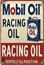 Mobil Exxon Retro Vintage Gas Gasoline Oil Tin Sign 8x12 inches Station P