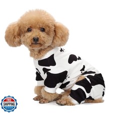 Adorable Cow Print Dog Pajamas   Lightweight, Cozy Four-Legged Outfit for Sma