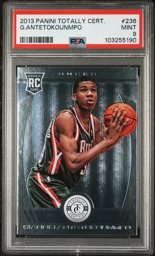 2013 PANINI TOTALLY CERT #236 GIANNIS ANTETOKOUNMPO ROOKIE RC PSA 9