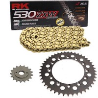 Kettensatz Honda VFR 800 02-14 Kette RK GB 530 ZXW 110 Gold Offen 16/43
