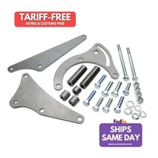 Vintage Air 151371-BCA, Kit Natural Steel Bbc A/C Bracket Side Mount Long Water 