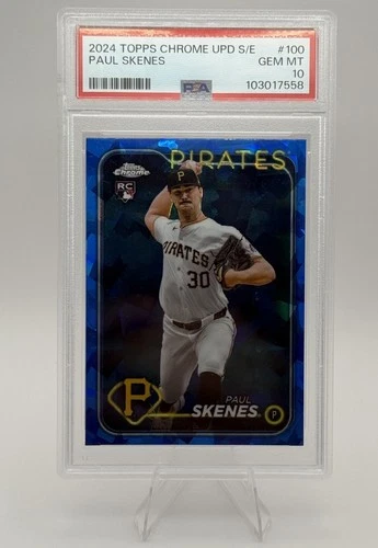 2024 TOPPS CHROME SAPPHIRE UPDATE SERIES #100 PAUL SKENES PSA 10 GEM MT ROOKIE