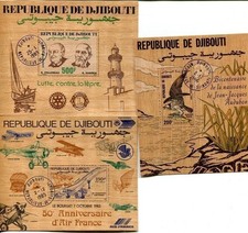 Dschibuti - Djibouti Block 87, 110 + 137 A gest. Holzbriefmarke